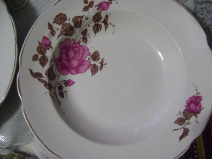 Фарфоровые тарелки суповые и обеденные из сервиза, фото №10