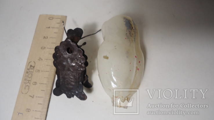 Старинная игрушка сова(филин) на довоенной прищепке, фото №3