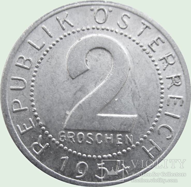 90.Австрия 2 гроша, 1954 год, фото №2
