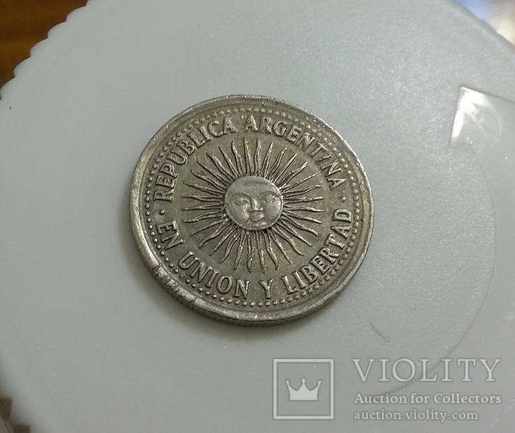 Аргентина 5 центаво 1994 разновидность МН, фото №4