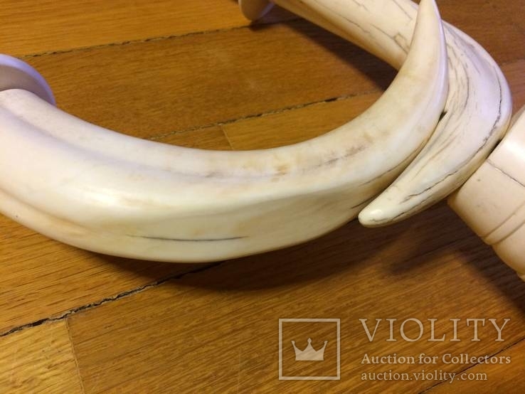 Подсвечник слоновая кость клыки кабана бородавочника Африка, фото №11
