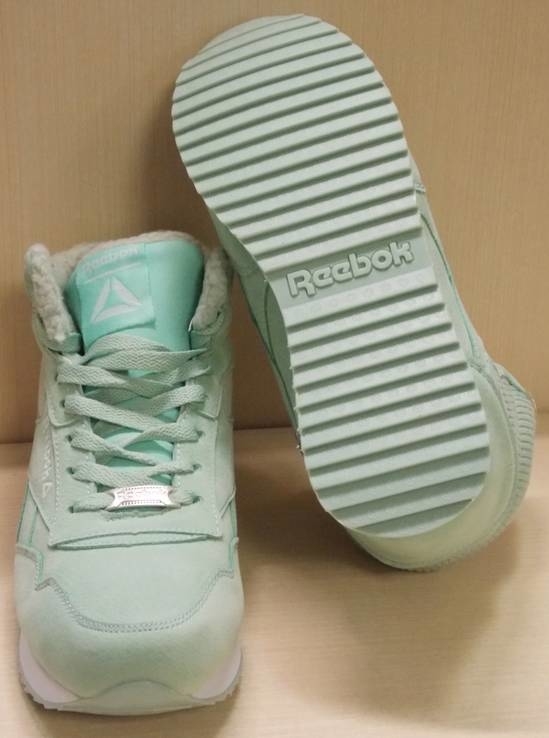 0108 Кроссовки Reebok на меху, цвет-Мятный, материал-иск.замша 40 размер Стелька 26.5 см, фото №4