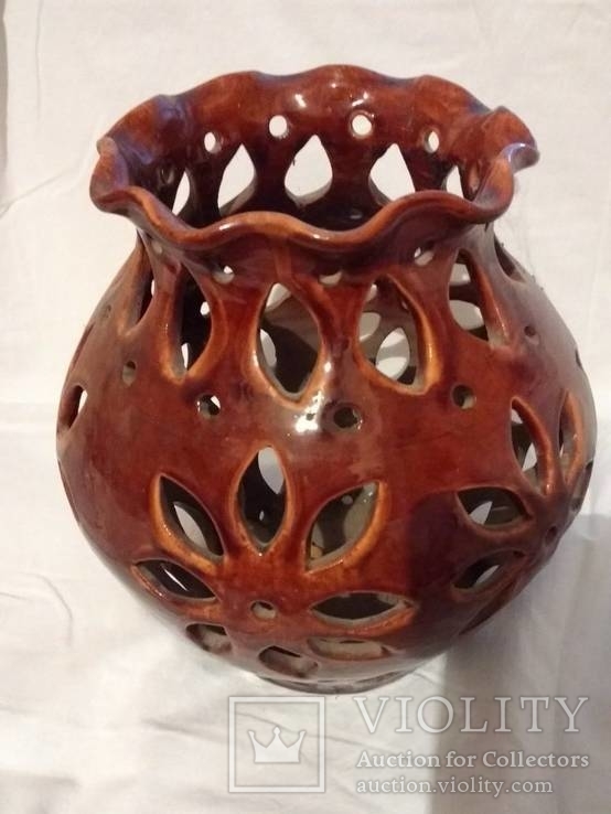 Глазурованная керамика, декоративная ваза, фото №3