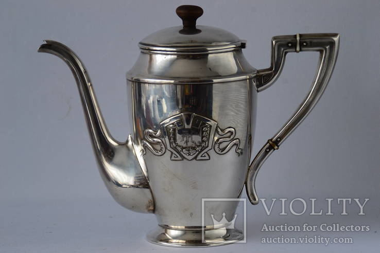  Антикварный серебряный чайник,серебро 875 пробы, фото №2