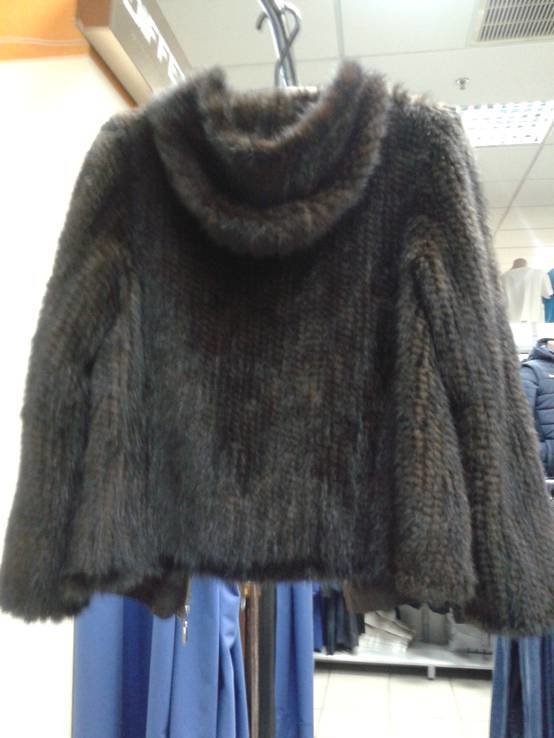 Полушубок-куртка капюшоном из вязаной норки., photo number 15