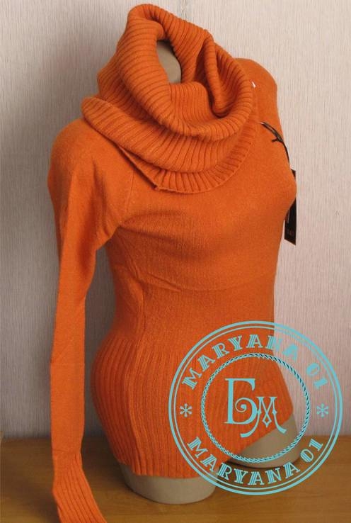 Тёплый свитер с хомутом Размер L/ХL, фото №3