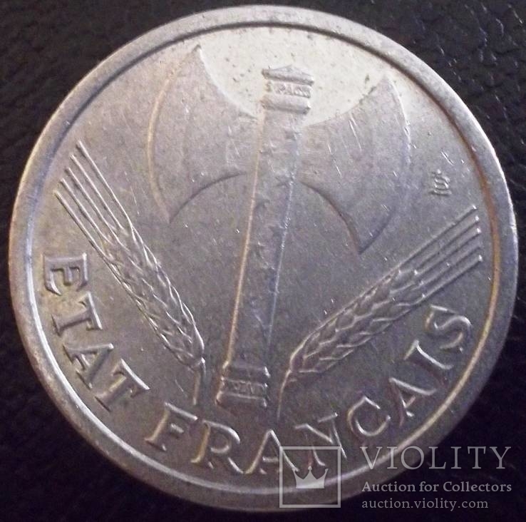 1 франк 1942 року Франція Віши (у складі ІІІ Рейху), фото №3
