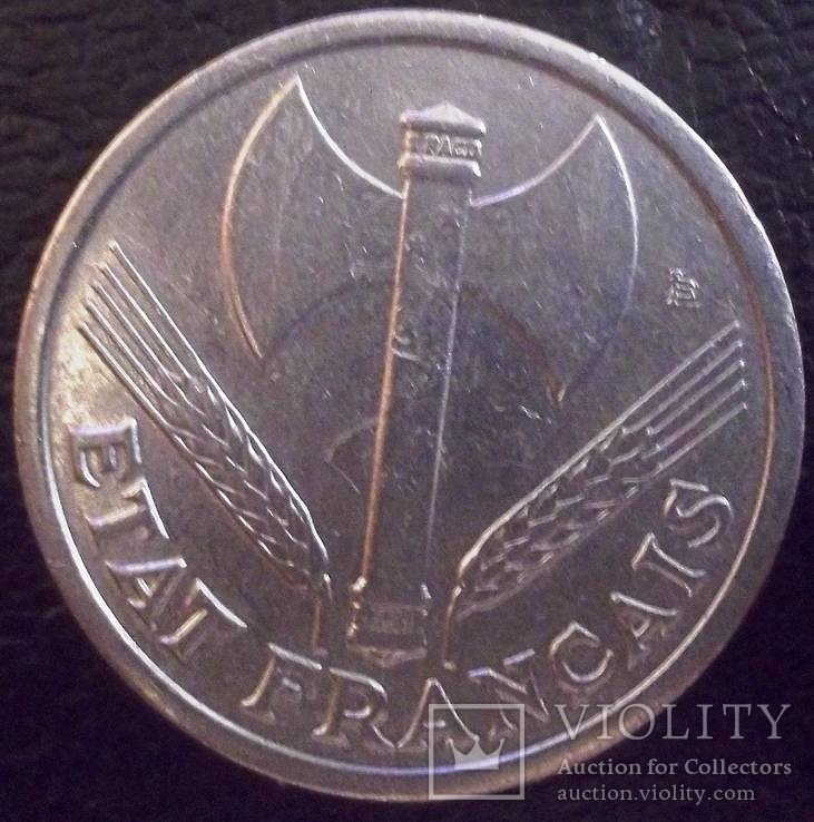 1 франк 1944 року Франція Віши (у складі ІІІ Рейху), фото №3
