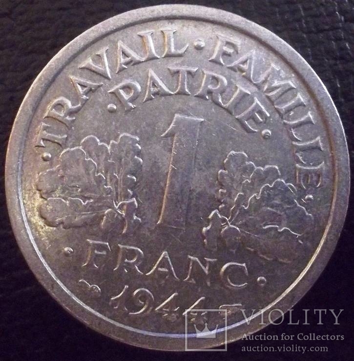 1 франк 1944 року Франція Віши (у складі ІІІ Рейху), фото №3
