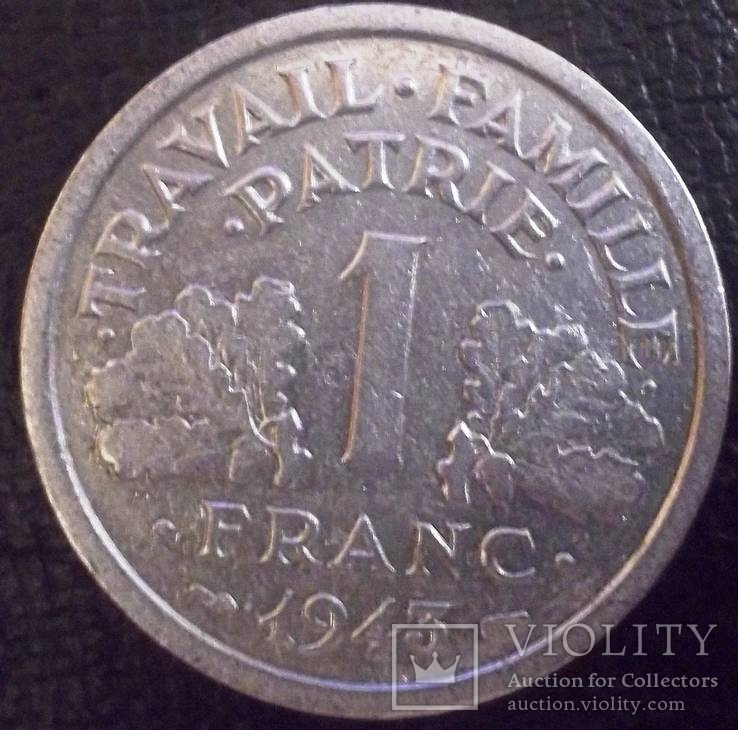 1 франк 1943 року Франція Віши (у складі ІІІ Рейху), фото №3