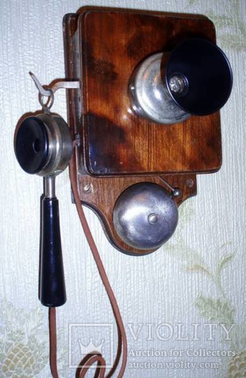 Телефон антикварный настенный ,Германия ,1905 год, фото №2