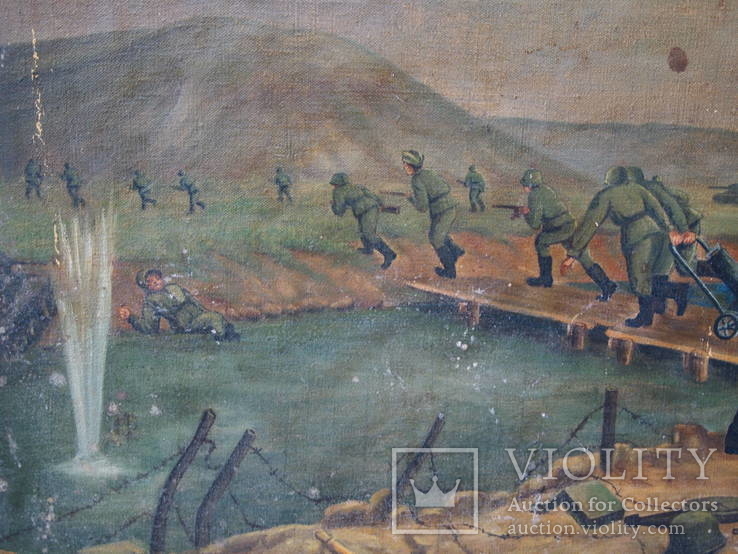 Картина. Холст маслом. "Бой на реке Миус. 18.08.1943 год.", фото №8