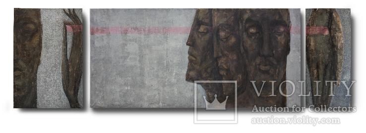 Картина "Волхв", триптих, холст, масло, 130х430см, фото №2