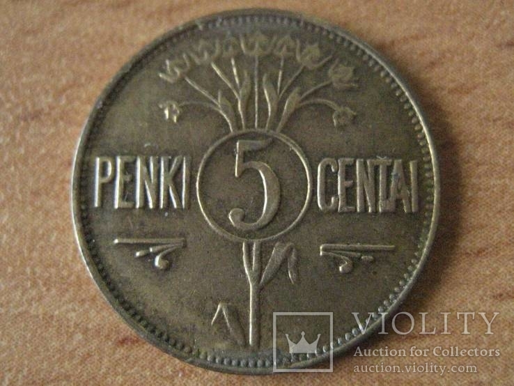 5 центов 1923 г., Литва, фото №2