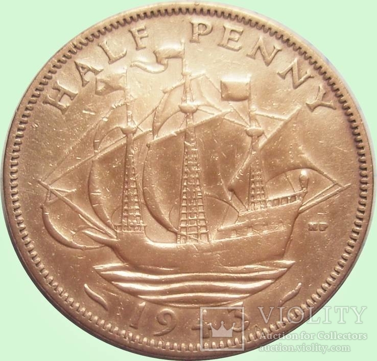 177.Великобритания ½ пенни, 1943 год, Георг VI