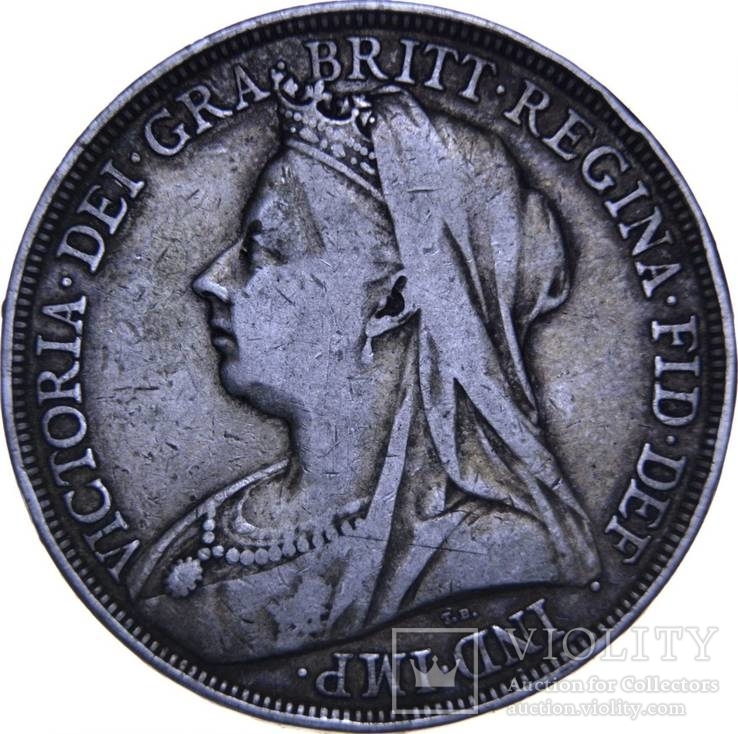 Великобритания Англия 1 крона 1896 Виктория, фото №2