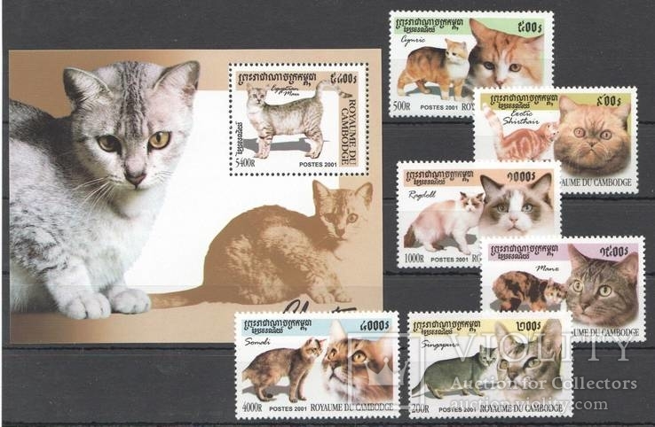 Камбоджа кошки, коты MNH