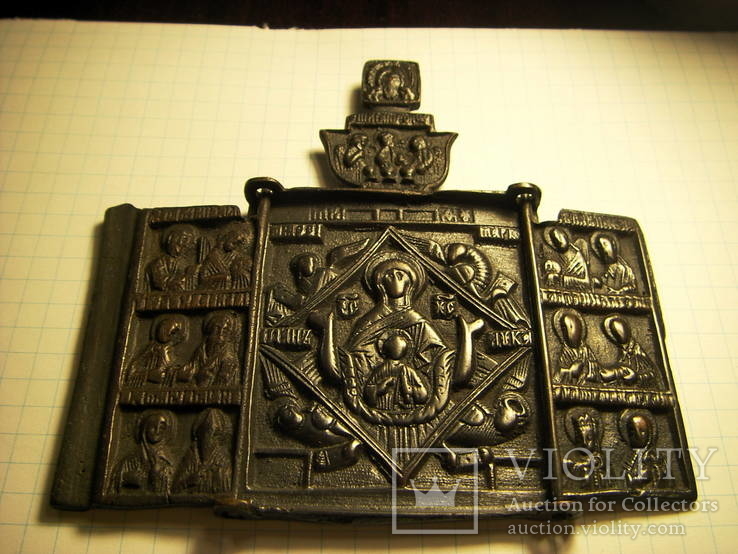 Богоматерь Знамение с символами Евангелистов, конец 17-го-начало 18-го века, фото №2
