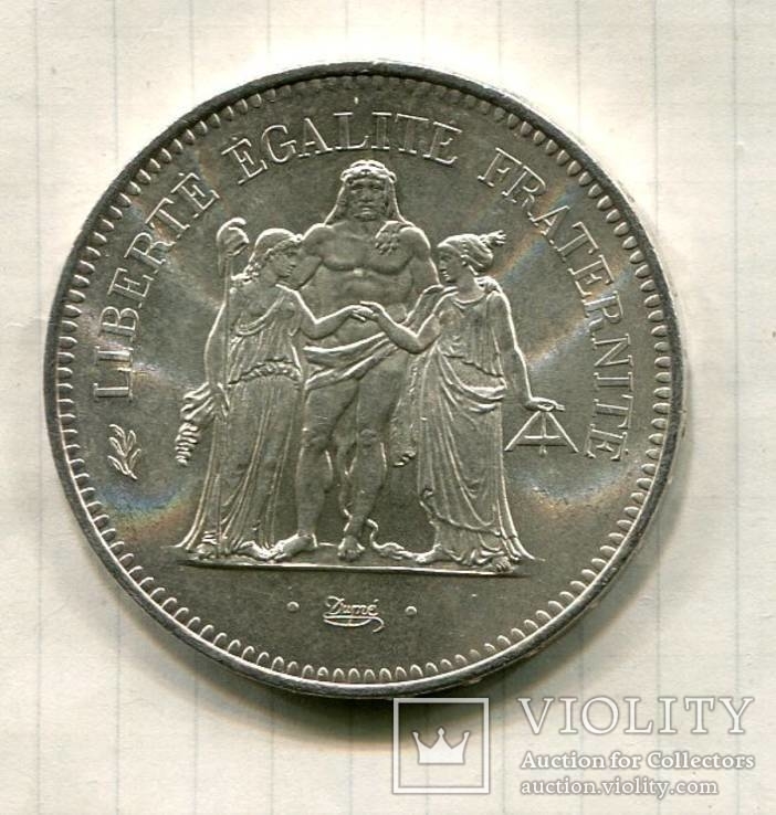 50 франков 1978 UNC Геркулес, фото №2