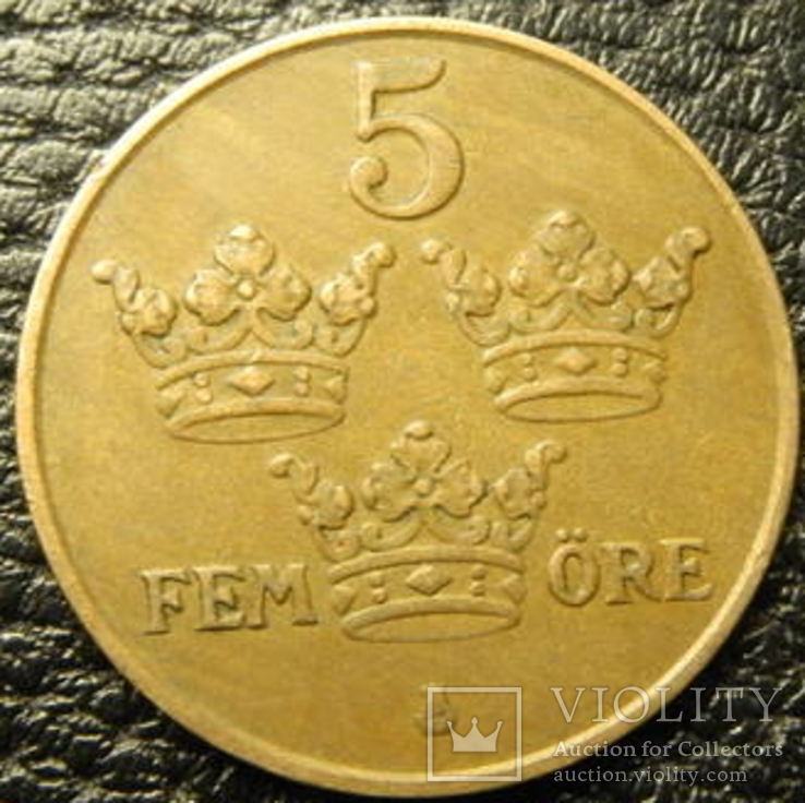 5 оре Швеція 1950 бронза, фото №2