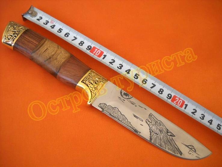 Нож охотничий Волк с ножнами сталь 65х13, фото №5