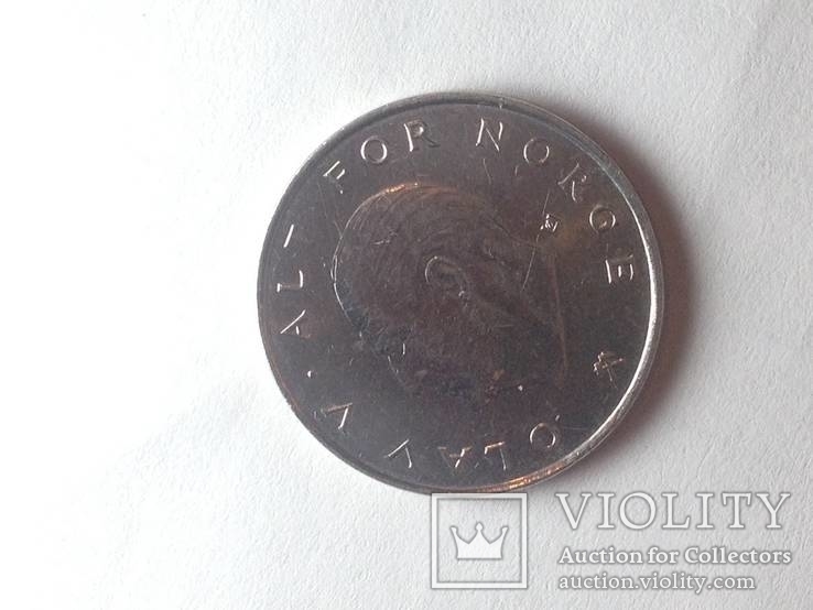 Три монеты Норвегии(1крона 1991,1крона 1997,1 оре1914.), фото №4
