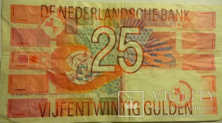 25 гульденів 1989 Нідерланди, фото №2