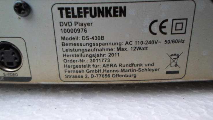 DVD Telefunken з USB з Німеччини, photo number 8