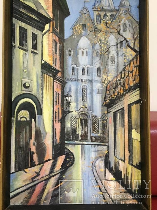 Картина "Улица в старой Риге" заслуженного художника Украины Вдовиченко А.Е., фото №3