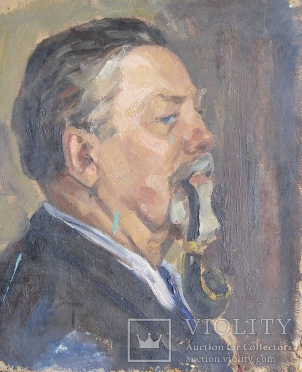 Портрет мужчины с трубкой. Автор: Нестеренко Борис Григорьевич.