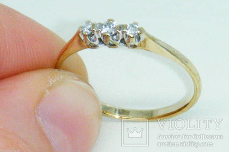 Золотое кольцо с бриллиантами, фото №3