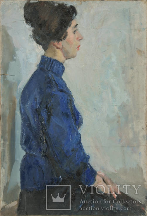 Портрет неизвестной в синем. Автор: Нестеренко Борис Григорьевич