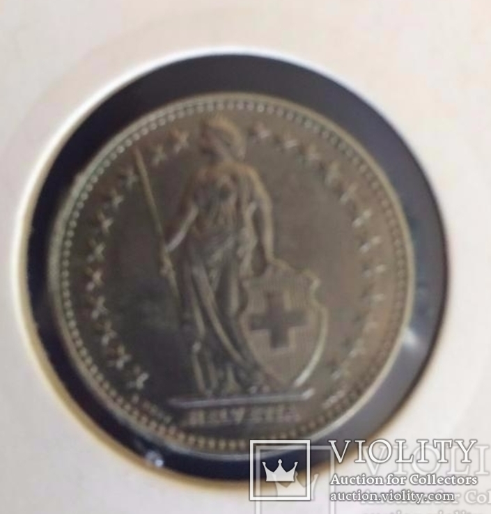 2 франка Швейцарии 2001г. в холдере, фото №3