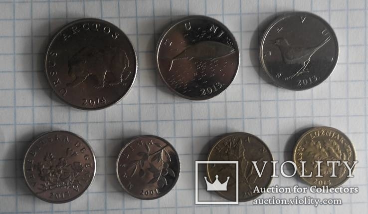 Хорватія - Підборка монет: 5, 2, 1 куна, 50, 20, 10, 5 липа, фото №4