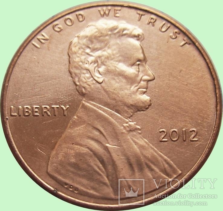 143.США 1 цент, 2012 Lincoln Cent  Без отметки монетного двора