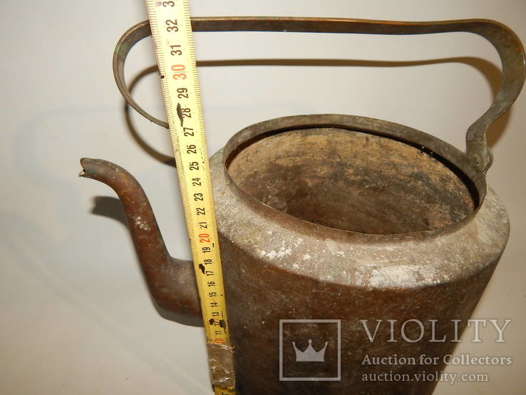 Чайник старинный большой 2.2кг латунный 0891, фото №4