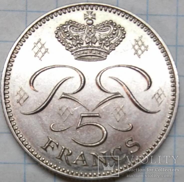 Монако 5 франков 1971, фото №2