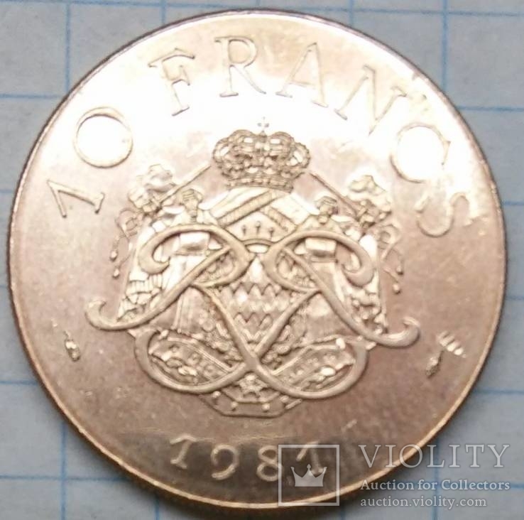 Монако 10 франков 1981, фото №2