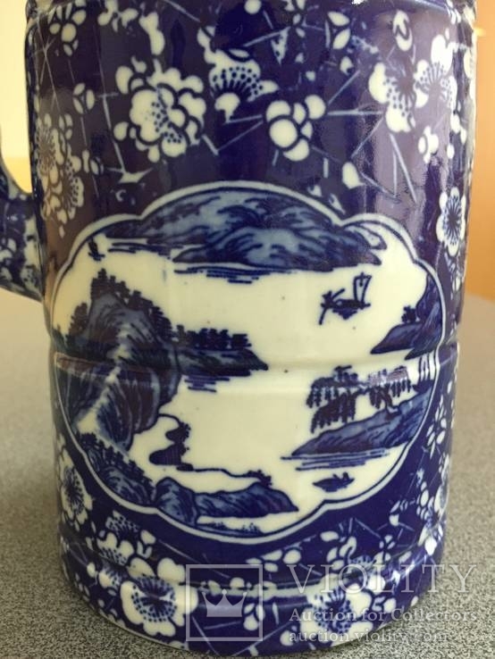 Фарфоровый кобальтовый чайник, Китай, ручная роспись., фото №4
