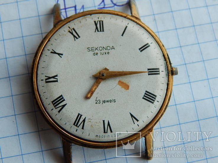 Часы наручные в позолоте ау10 секонда де люкс 1253, фото №3