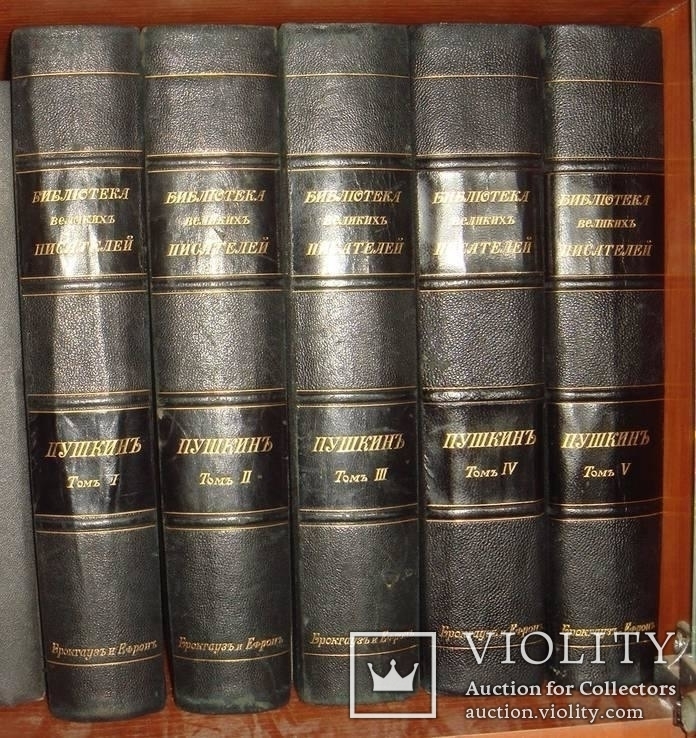 Пушкин, Библ. великих писателей,изд-во Брокгауз и Ефрон,СПБ 1907г 5т., фото №2