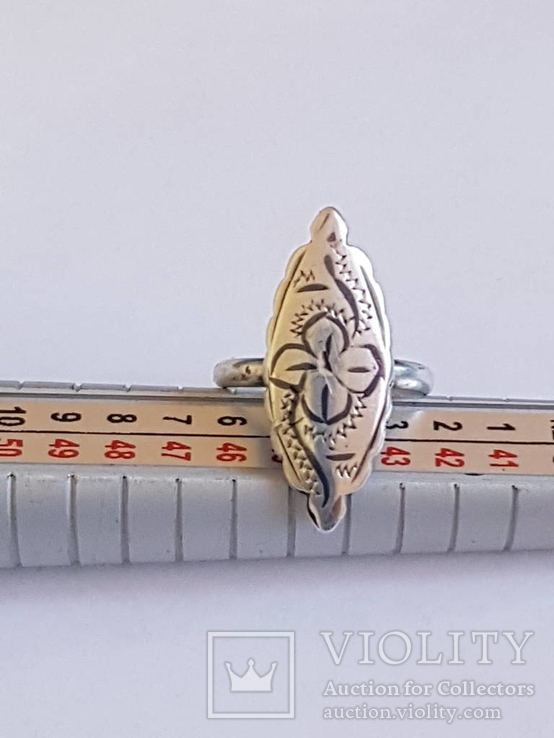 Советский перстень, серебро 875 проба. Чернь. Размер 16.5., фото №2
