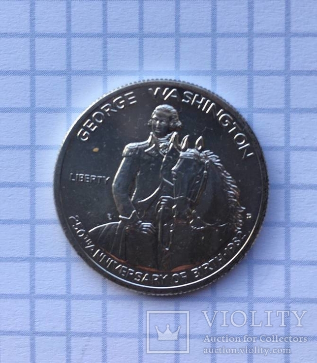 1/2 доллара (1982 г.) США 250 - летие Джорджа Вашингтона, фото №2