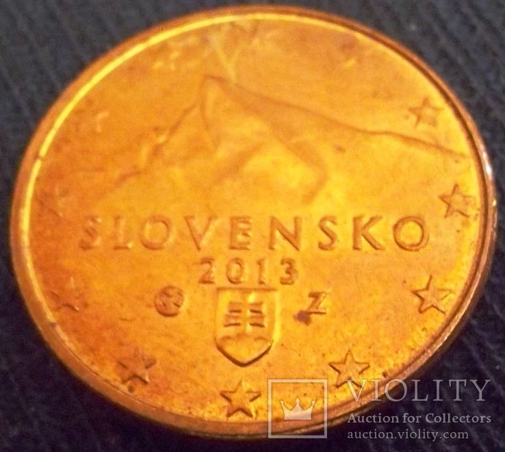  1 цент 2013 року Словаччина, фото №2