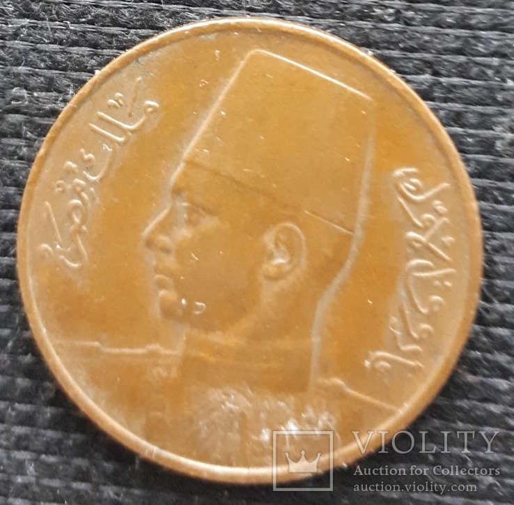 1 миллиме 1938г. Египет Фарук I бронза