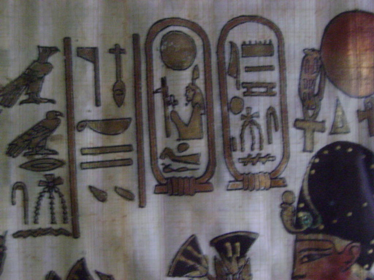 Картина натуральный папирус в бамбуковой рамке, фото №5