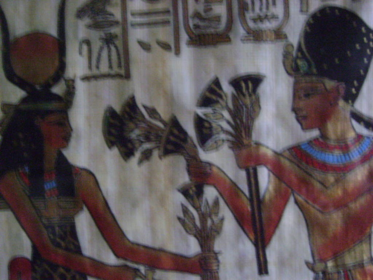 Картина натуральный папирус в бамбуковой рамке, фото №6