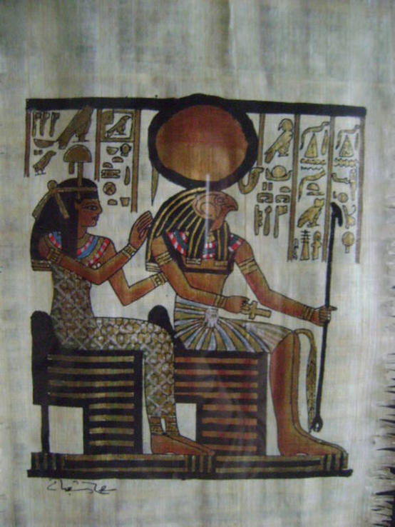 Картина натуральный папирус в бамбуковой рамке, фото №4