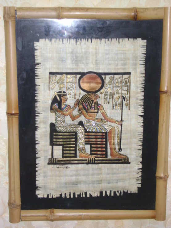 Картина натуральный папирус в бамбуковой рамке, numer zdjęcia 2