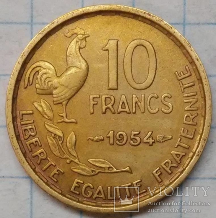 Франция 10 франков 1954, фото №2